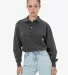Los Angeles Apparel 18417GD Long Sleeve Polo T-Shi in Vintage black front view