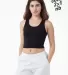 Los Angeles Apparel 21308 2x1 Rib Crop Tank in Black front view