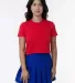 Los Angeles Apparel 23302 FINE JERSEY S/S CROP T in Red front view