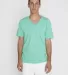 Los Angeles Apparel 24056 S/S Fine Jersey V-Neck 4 in Mint front view