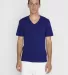 Los Angeles Apparel 24056 S/S Fine Jersey V-Neck 4 in Navy front view
