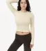 Los Angeles Apparel 43007 Baby Rib Long Sleeve Cre in Creme front view