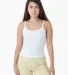Los Angeles Apparel 43011 Baby Rib Spaghetti Tank in White front view