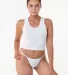 Los Angeles Apparel 43013 Baby Rib Thong in White front view