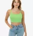 Los Angeles Apparel 43016 Baby Rib Spaghetti Crop  in Light green front view