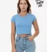 Los Angeles Apparel 43035 Cap Sleeve Baby Rib Crop in Baby blue front view