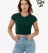 Los Angeles Apparel 43035 Cap Sleeve Baby Rib Crop in Forest green front view