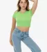 Los Angeles Apparel 43035 Cap Sleeve Baby Rib Crop in Light green front view