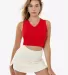 Los Angeles Apparel 4357 Baby Rib Sleeveless Vneck in Red front view