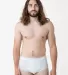 Los Angeles Apparel 44015 Baby Rib Brief in White/white front view