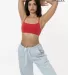 Los Angeles Apparel 83016GD Garment Dye Basic Bral in Classic red front view