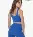 Los Angeles Apparel 8382 Cotton Spandex Bike Short in Blue front view