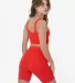Los Angeles Apparel 8382 Cotton Spandex Bike Short in Red orange front view