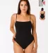 Los Angeles Apparel B100CF Spaghetti Bodysuit in Black