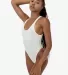 Los Angeles Apparel B310GD GD Tank Thong Bodysuit in Creme front view