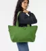 Los Angeles Apparel BD06 Carry All Zip Tote Bag in Vintage green front view