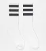 Los Angeles Apparel CALFSOCK Unisex 3-Stripe Calf  in White/asphalt front view