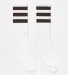 Los Angeles Apparel CALFSOCK Unisex 3-Stripe Calf  in White/brown front view