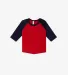 Los Angeles Apparel FF0053 Infant 3/4 Slv Ply Ctn  in Red/navy front view