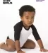 Los Angeles Apparel FF0053 Infant 3/4 Slv Ply Ctn  in White/black front view