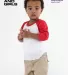 Los Angeles Apparel FF0053 Infant 3/4 Slv Ply Ctn  in White/red front view