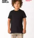 Los Angeles Apparel FF2001 Youth Poly Cotton S/S T in Black front view