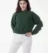 Los Angeles Apparel HF06GD HF Cropped Mock Neck Pu in Ivy front view