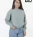 Los Angeles Apparel HF06GD HF Cropped Mock Neck Pu in Sage front view