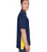 8406 UltraClub® Adult Cool & Dry Sport Two-Tone M in Navy/ gold side view