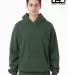 Los Angeles Apparel HF09GD L/S Heavy Fleece Hood P in Ivy front view