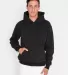 Los Angeles Apparel HF-09 L/S Heavy Fleece Hood PO in Black front view