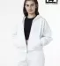Los Angeles Apparel HF-16 Heavy Fleece Cropped Zip in White front view