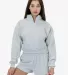 Los Angeles Apparel HF-326 HF Cropped Half Zip Pul in Ash