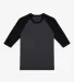 Los Angeles Apparel IMPFF453AS 3/4 Slv Ply Cttn Ra in Heather black/black