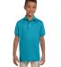 437Y Jerzees Youth 50/50 Jersey Polo with SpotShie in California blue front view