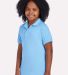 437Y Jerzees Youth 50/50 Jersey Polo with SpotShie in Light blue side view