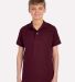 437Y Jerzees Youth 50/50 Jersey Polo with SpotShie in Maroon front view