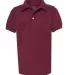 437Y Jerzees Youth 50/50 Jersey Polo with SpotShie Maroon front view