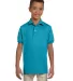 437Y Jerzees Youth 50/50 Jersey Polo with SpotShie California Blue front view