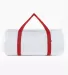 Los Angeles Apparel NT563 Nylon Weekender Bag in White/red front view
