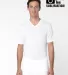 Los Angeles Apparel PT456 S/S V-NECK SUBLIMATION T in White front view