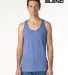 Los Angeles Apparel TR08 Tri Blend Tank 3.7oz in Athletic blue front view