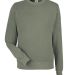 J America 8731 Pigment-Dyed Fleece Crewneck Sweats in Spruce front view