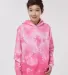 Independent Trading PRM1500TD Youth Midweight Tie- in Tie dye pink front view