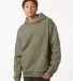 Independent Trading IND420XD Mainstreet Hooded Swe in Olive front view