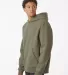 Independent Trading IND420XD Mainstreet Hooded Swe in Olive side view