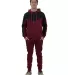 Stilo Apparel 21928HJCR Matching Sweat Set Wholesa in Claret red front view