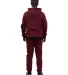 Stilo Apparel 21928HJCR6 Red Matching Sweat Set Wh in Claret red back view