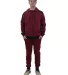 Stilo Apparel 21928HJCR6 Red Matching Sweat Set Wh in Claret red front view