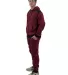 Stilo Apparel 21928HJCR6 Red Matching Sweat Set Wh in Claret red side view